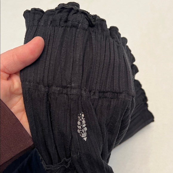 FREE PEOPLE MOVEMENT BLISSED OUT WIDE LEG PANTS BLACK MEDIUM - Picture 9 of 16